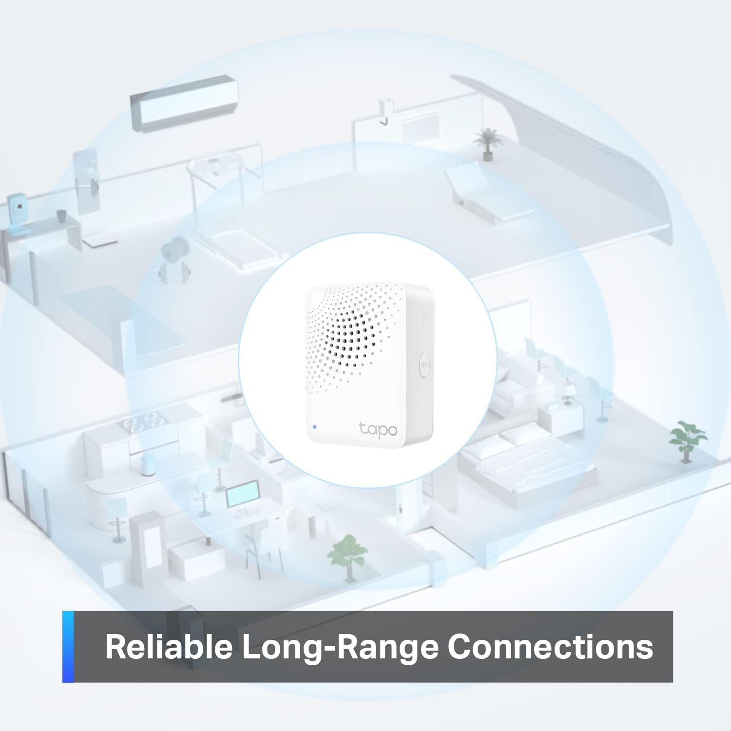 Tapo Smart Hub with Built-in Chime, REQUIRES 2.4GHz Wi-Fi, Reliable Long-Range Connections with Tapo Sensors, Sub-1G Low-Power Wireless protocol, Connect up to 64 smart devices (H100) - Image 4