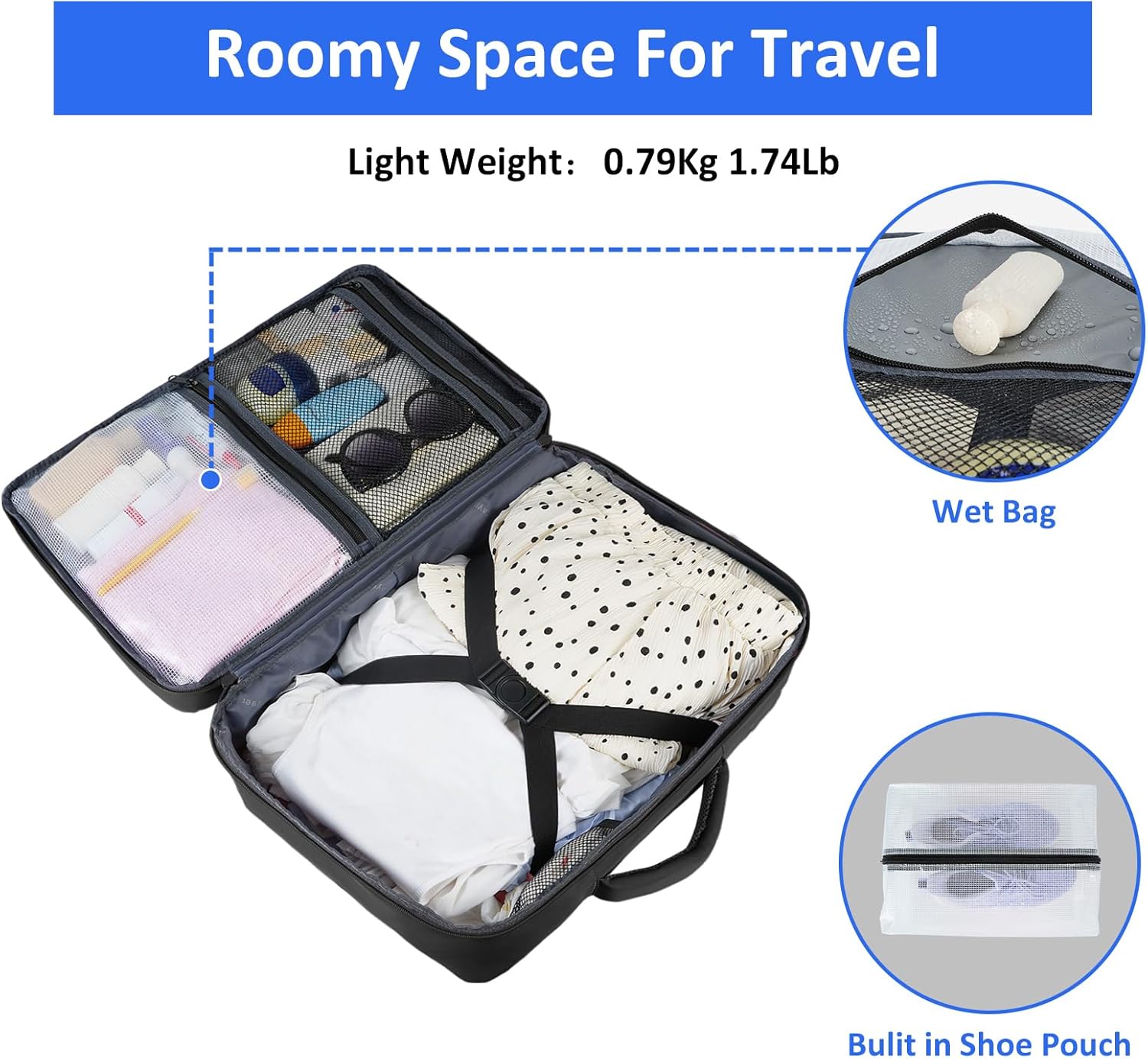 Taygeer Travel Laptop Backpack for Men Women, Airplane Approved Travel Backpack Suitcase with Water Bottle Pocket, Lightweight College 35l Luggage Bag 15.6inch Laptop Mochila Gifts for Business,Black - Image 4